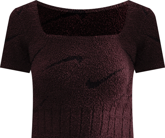 Nike Sportswear Phoenix Cozy Bouclé Maskinstrikket overdel med kort snit og korte ærmer til kvinder