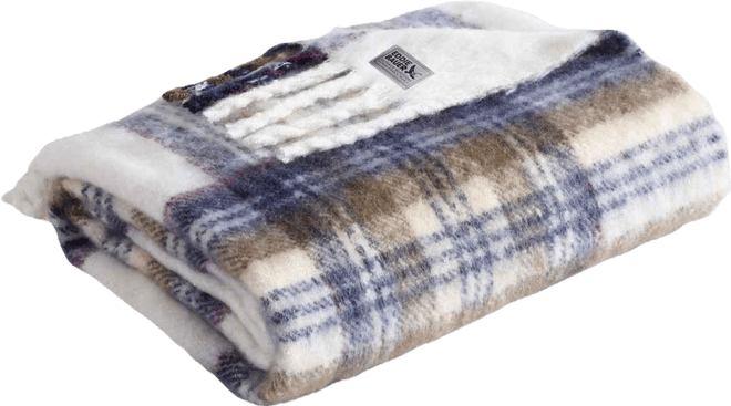 Plaid Faux Mohair Throw, 60" x 50"