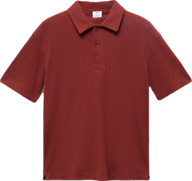 Men's Textured Knitted Polo Shirt