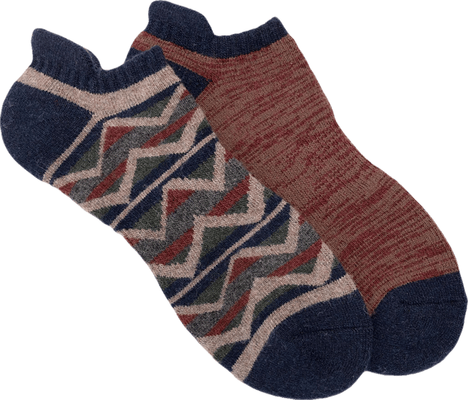 Men's No Show Wool Socks (2 Pair