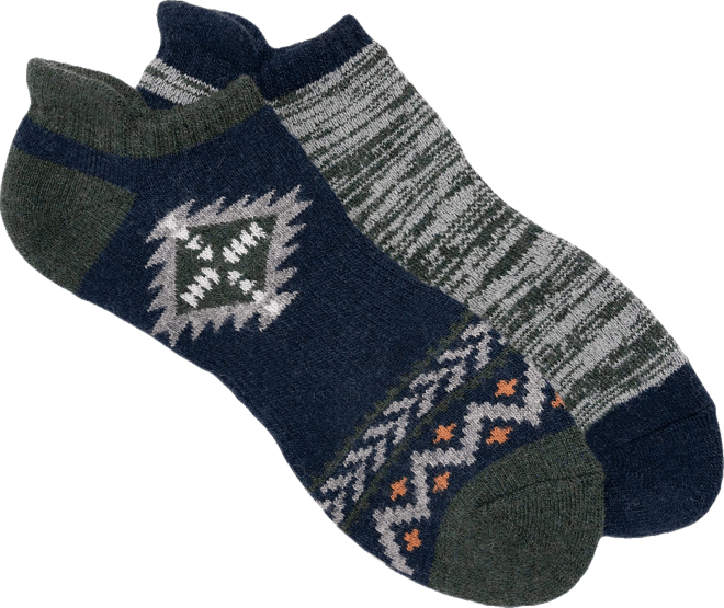 Men's No Show Wool Socks (2 Pair