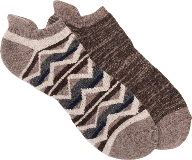 Men's No Show Wool Socks (2 Pair