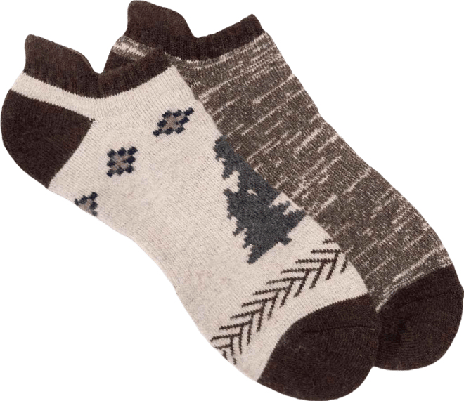 Men's No Show Wool Socks (2 Pair