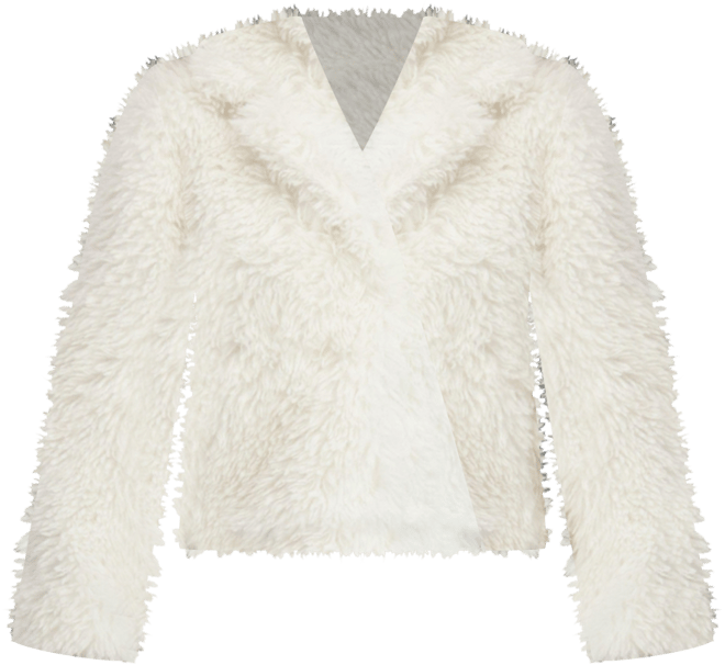 Women's Short Notch Collar Faux Fur Jacket
