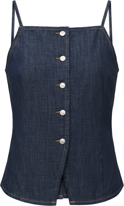 Women's Buttoned Denim Top