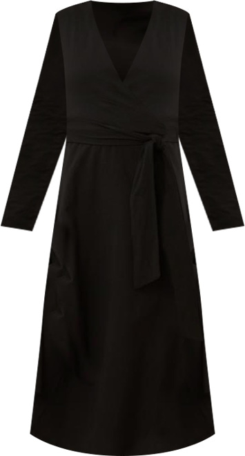 Women's Organic Cotton Fit & Flare Faux Wrap Dress