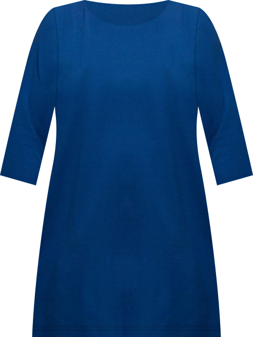 Plus Size Three Quarter Sleeve A Line Knee Length Dress