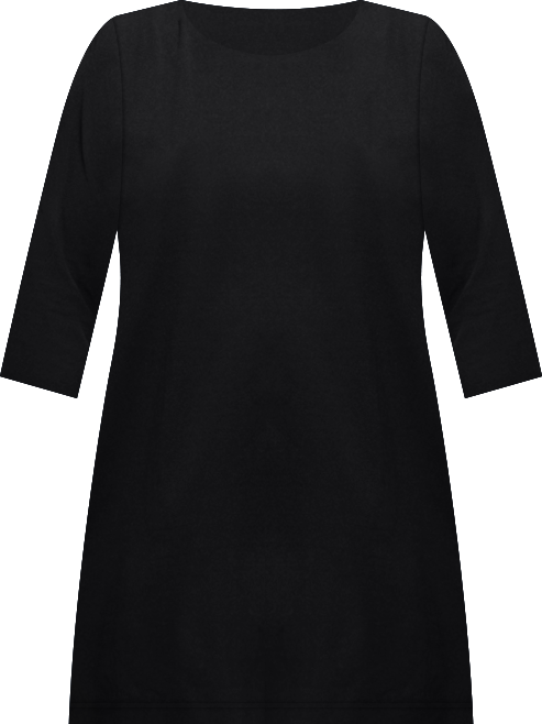 Plus Size Three Quarter Sleeve A Line Knee Length Dress