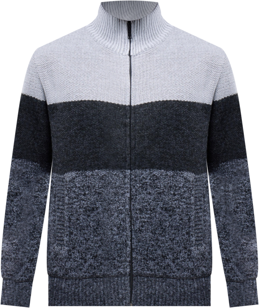 Men's Full Zip Mock Neck Sweater With Fleece Lining