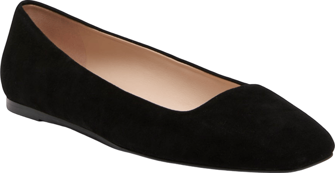 Black Suede Nadia Flats