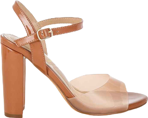 Kessel Tinted Clear Strap Block Heels Women