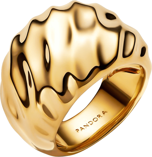Rippled 14K Gold Plated Statement Ring