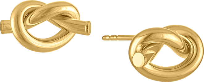 Polished Love Knot Stud Earrings in 10k Gold