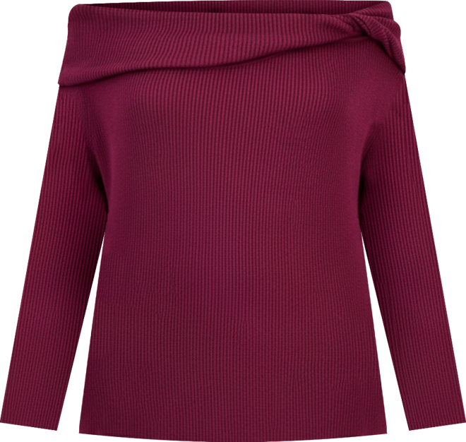 Trendy Plus Size Off-The-Shoulder Ribbed Sweater, Macy's Exclusive