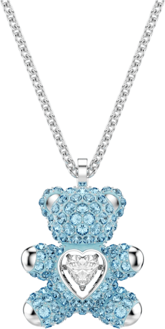 Teddy Rhodium Plated Pendant Necklace