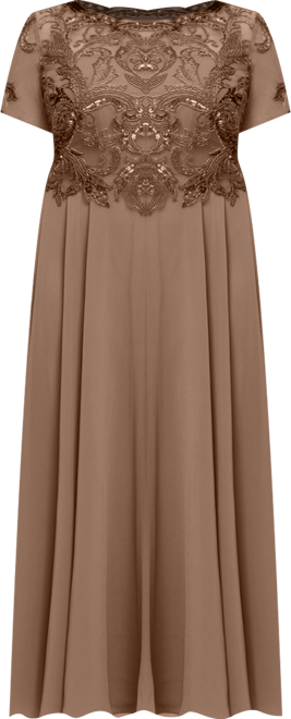 Plus Size Bead Detail A-line Maxi Dress