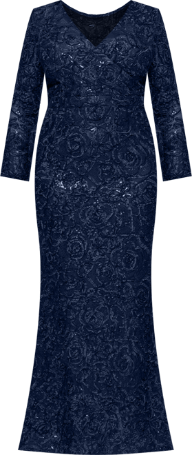 Plus Size Lace Detail V-Neck Maxi Dress