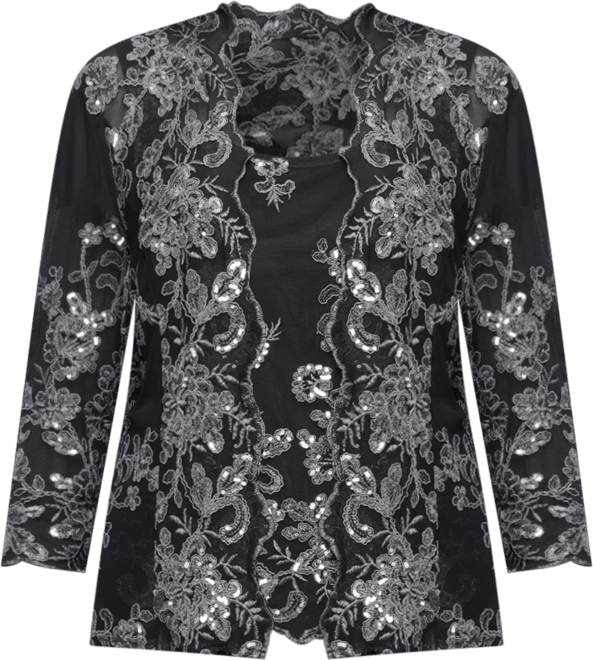 Petite Embroidered Twinset