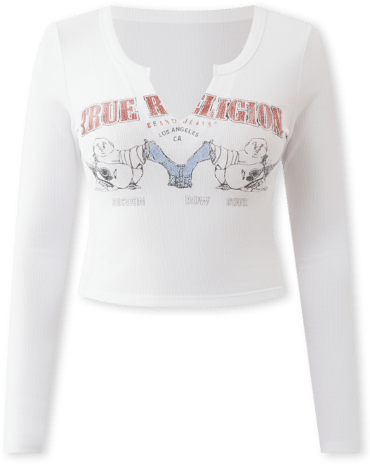 Women's Buddha V Notch Ribbed LS T-Shirt