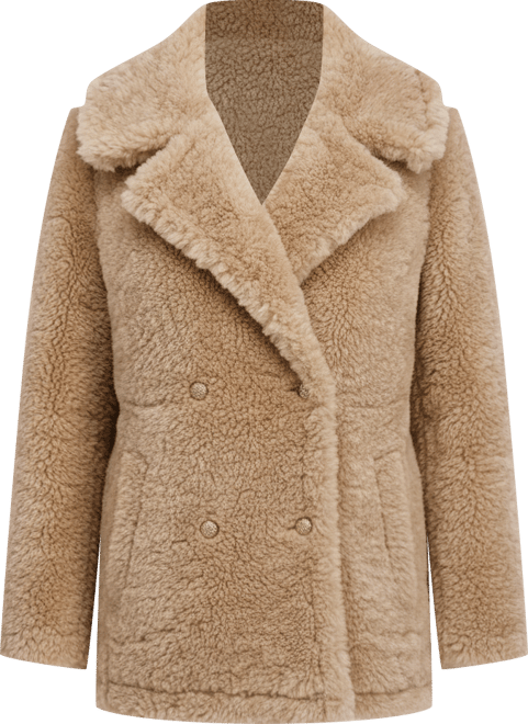Women's Oversized Double Breasted Faux Fur Coat