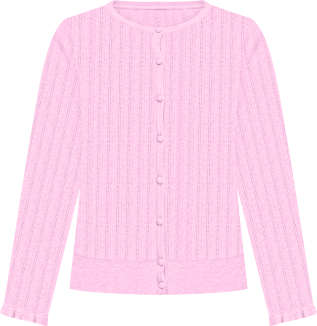 Trendy Plus Size Puff-Shoulder Pointelle Cardigan, Macy's Exclusive