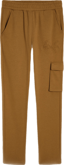 PUMA Essentials Embossed Little Kids' Fleece Cargo Joggers Pant