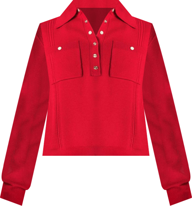 Maje Polo Collar Sweater with Embroidery Bloomingdale's