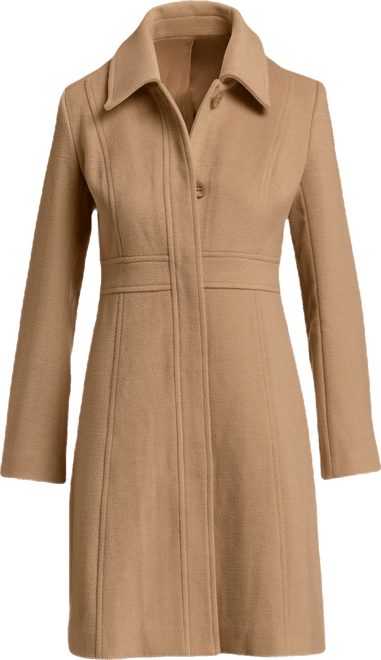 Luxe Collared Waist Shape Topcoat Suntan