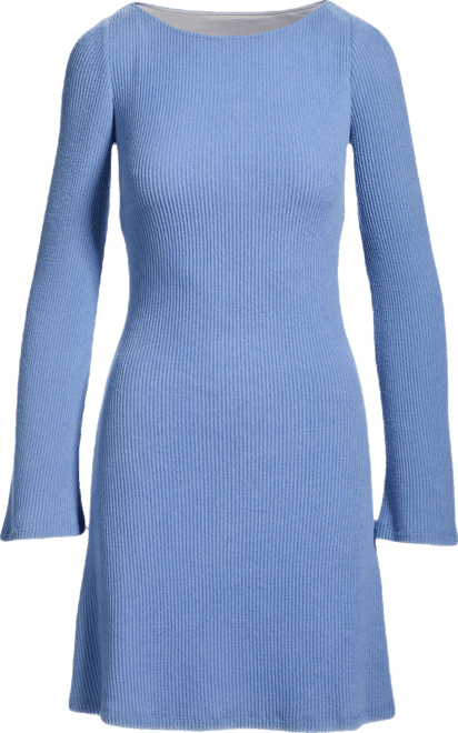 Ribbed Hacci Everyday A Line Dress Blue Daze