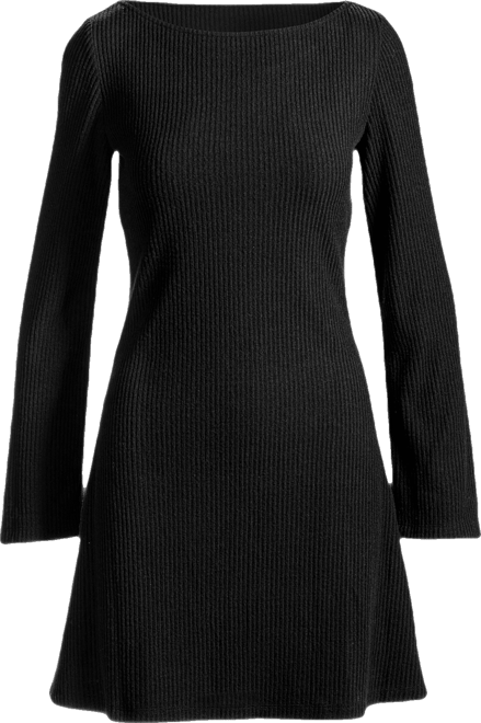 Ribbed Hacci Everyday A Line Dress Black | Boston Proper