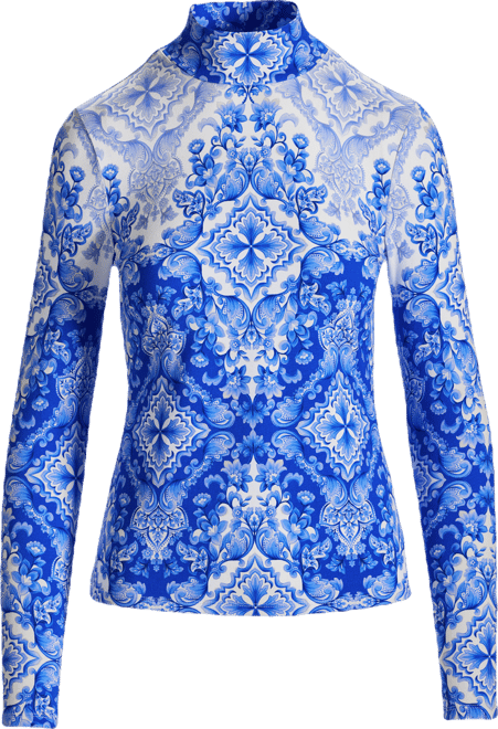 Long Sleeve Printed Turtleneck Fashion Fair Isle