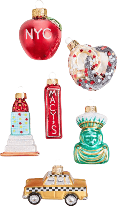 Heritage Set of 6 New York Glass Ornaments, Macy's Exclusive