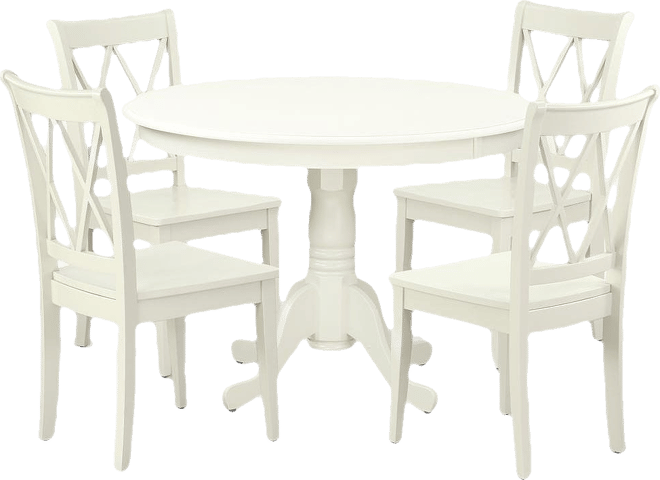 Dining Room Set Linen White