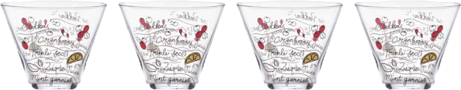 Kate Spade Make Merry Stemless Martini Glasses, Set of 4