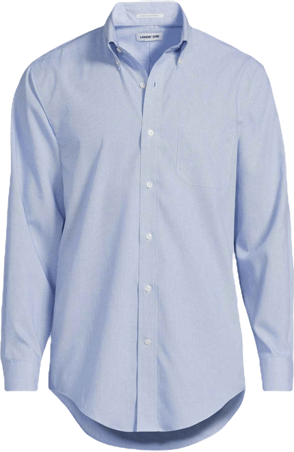 Men's Pattern No Iron Supima Pinpoint Button Down Collar Dress Shirt
