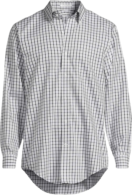 Men's Pattern No Iron Supima Pinpoint Button Down Collar Dress Shirt