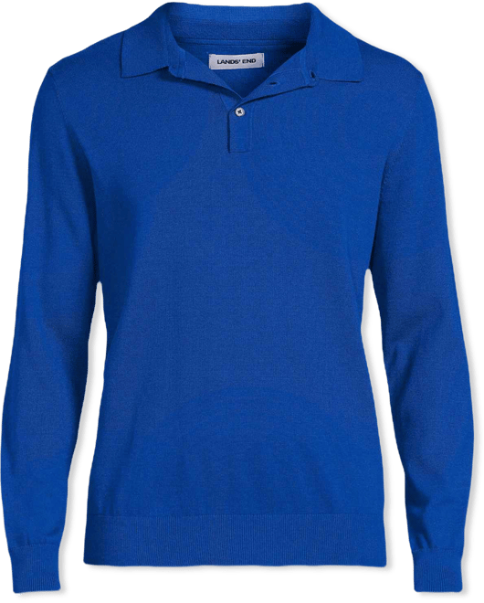 Men's Long Sleeve Cotton Sweater Polo
