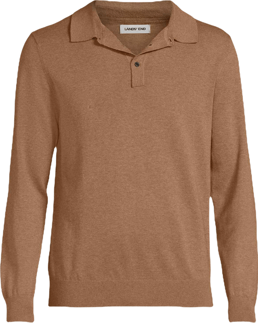 Men's Long Sleeve Cotton Sweater Polo