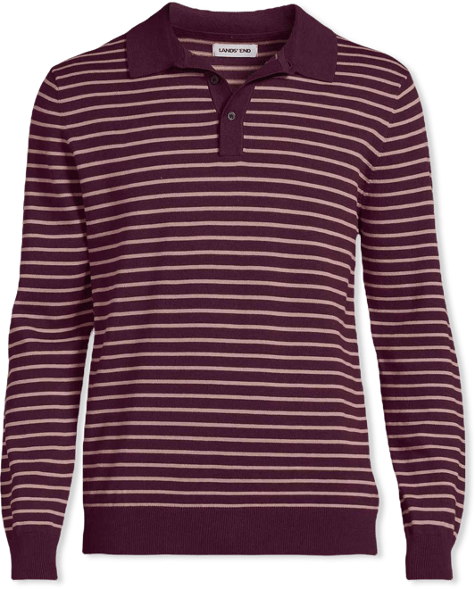 Men's Long Sleeve Cotton Sweater Polo