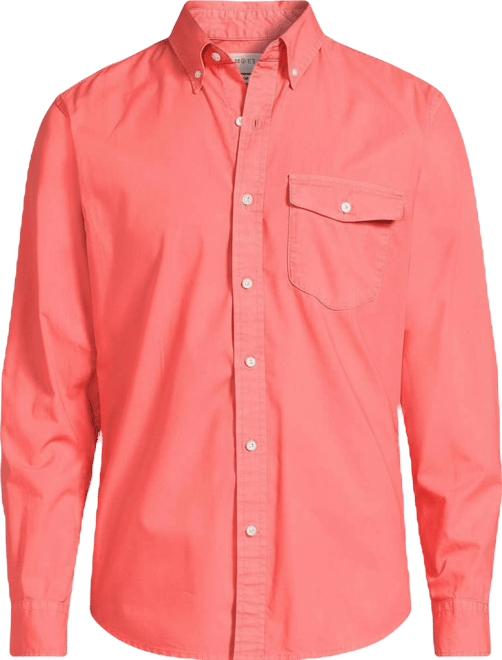 Men's Long Sleeve Solid Poplin Shirt