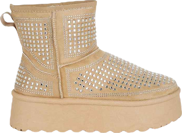 Xoras Chunky Rhinestones Ankle Boots Women