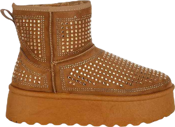 Xoras Chunky Rhinestones Ankle Boots Women