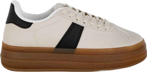 Knockout Faux Leather Lace-Up Sneakers Women