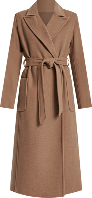 Women's Notch Collar Belted Wrap Coat