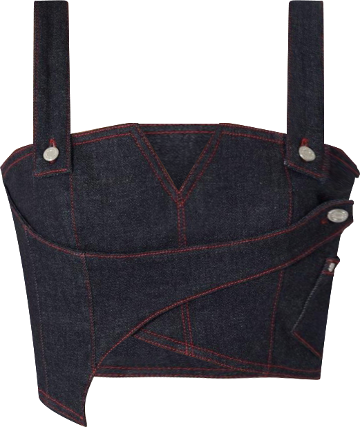 Women's Harvey Denim Crop Top | Unique Strappy Design