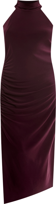 Women's Ruched Halter Neck Dress
