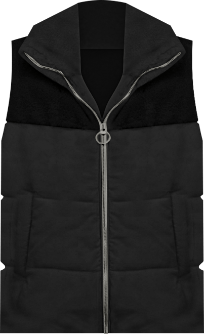 Women's Short Mix Media Puffer Vest