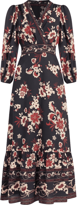 Women's V-Neck Tiered Midi Dress