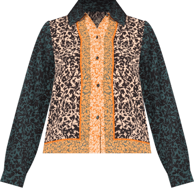 Women's Cropped Collar Button Down Top