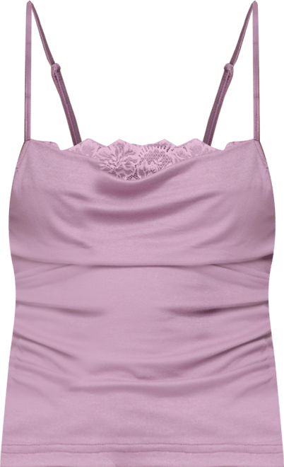 Womens Bobbie Layered Lace Cowl Neck Top